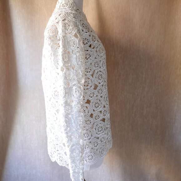 60s Vintage Silver Raffia Jacket, Made in Italy - Picture 4 of 10